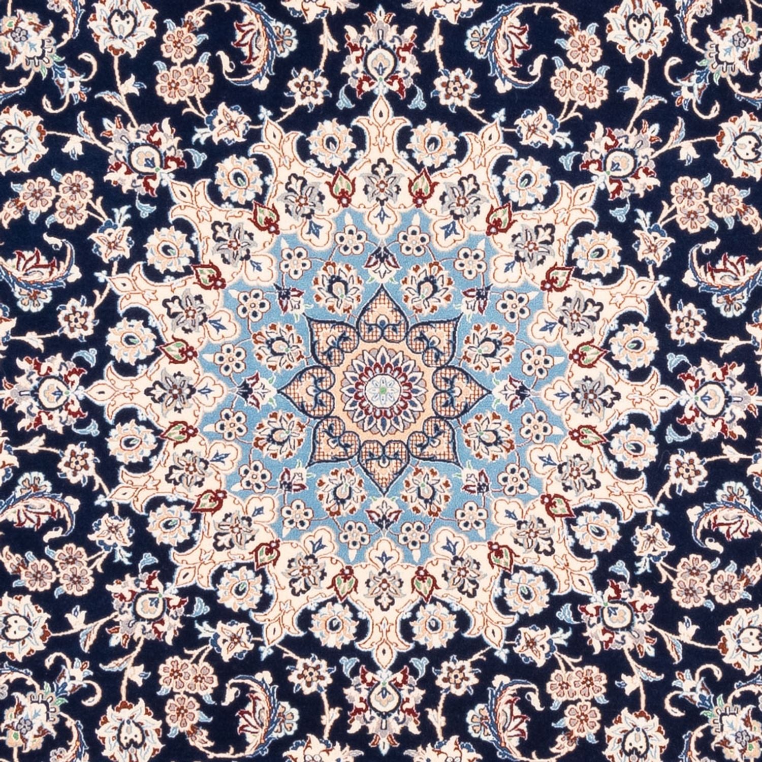 Perserteppich - Nain - Premium quadratisch  - 212 x 212 cm - dunkelblau