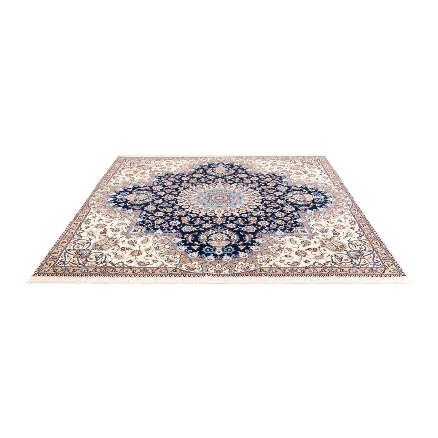 Perserteppich - Nain - Premium quadratisch  - 212 x 212 cm - dunkelblau