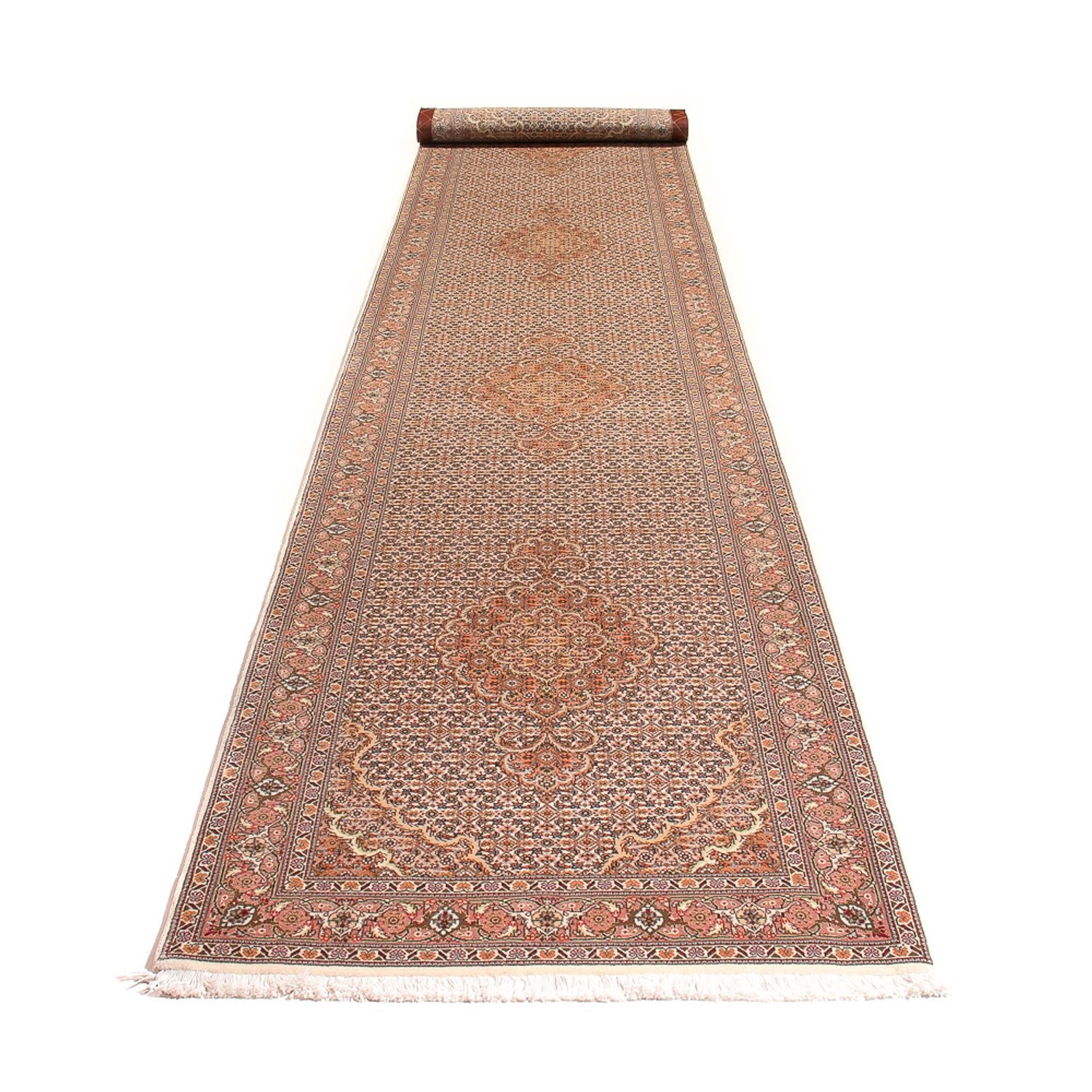Läufer Perser - Täbriz - Royal - 407 x 78 cm - beige