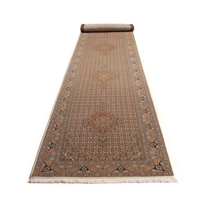 Läufer Perser - Täbriz - Royal - 403 x 82 cm - beige