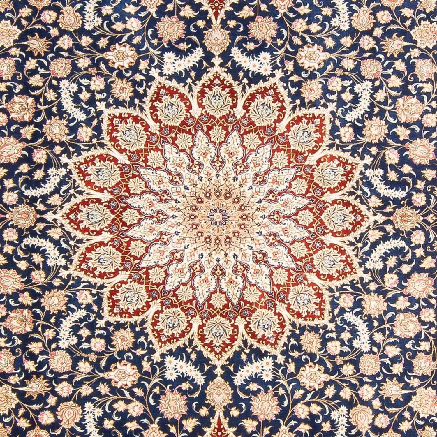 Seidenteppich - Ghom Seide - Premium - 287 x 196 cm - blau