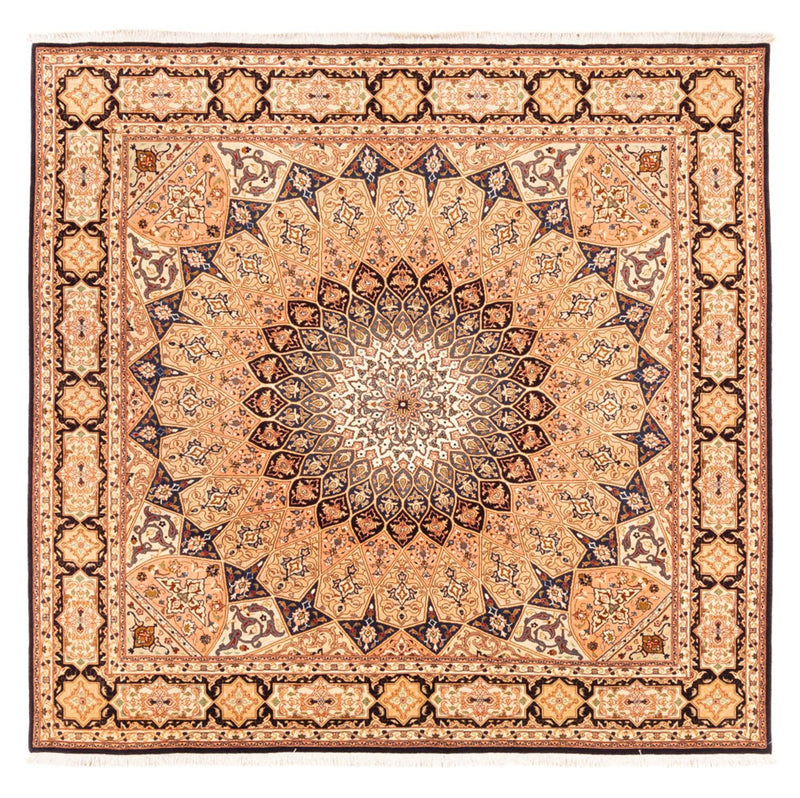Perserteppich - Täbriz - Royal quadratisch  - 200 x 200 cm - hellbeige