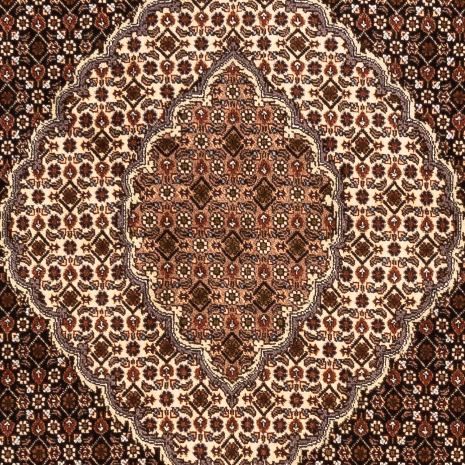 Perserteppich - Täbriz - Royal quadratisch  - 203 x 198 cm - dunkelbeige
