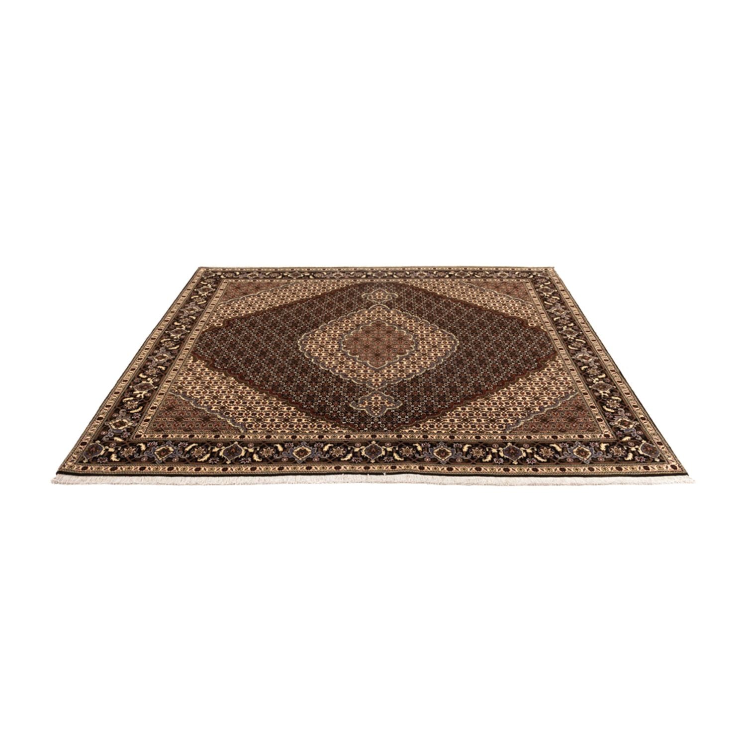 Perserteppich - Täbriz - Royal quadratisch  - 203 x 198 cm - dunkelbeige