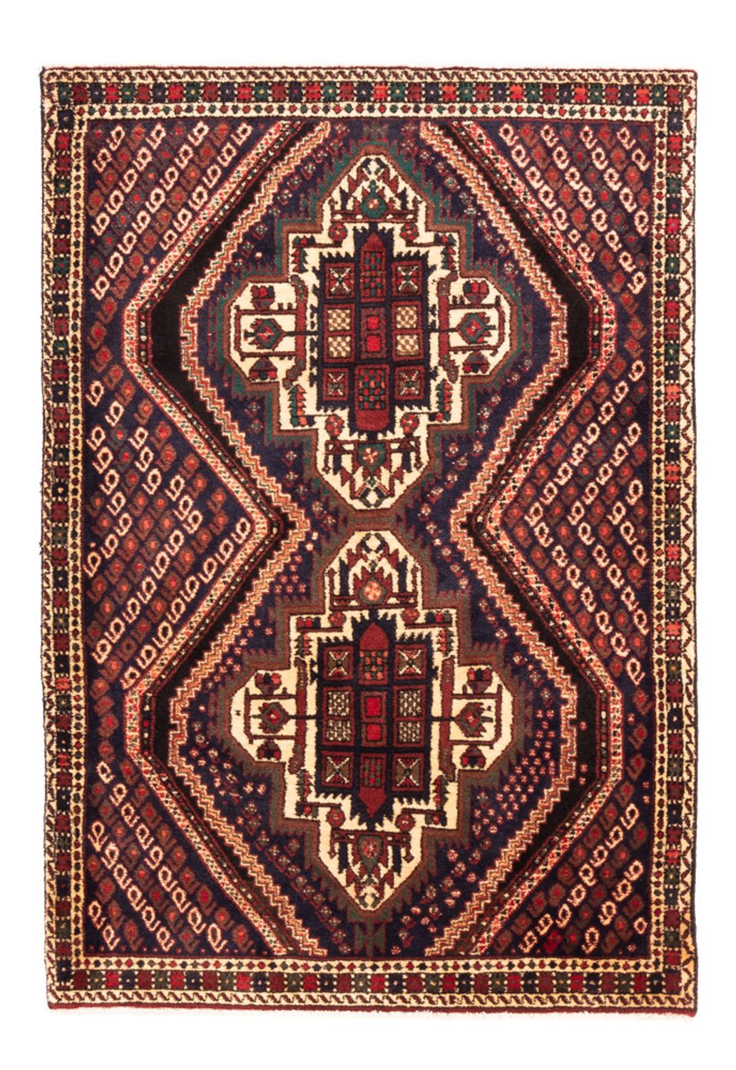 Perserteppich - Nomadic - 150 x 108 cm - bordeauxrot