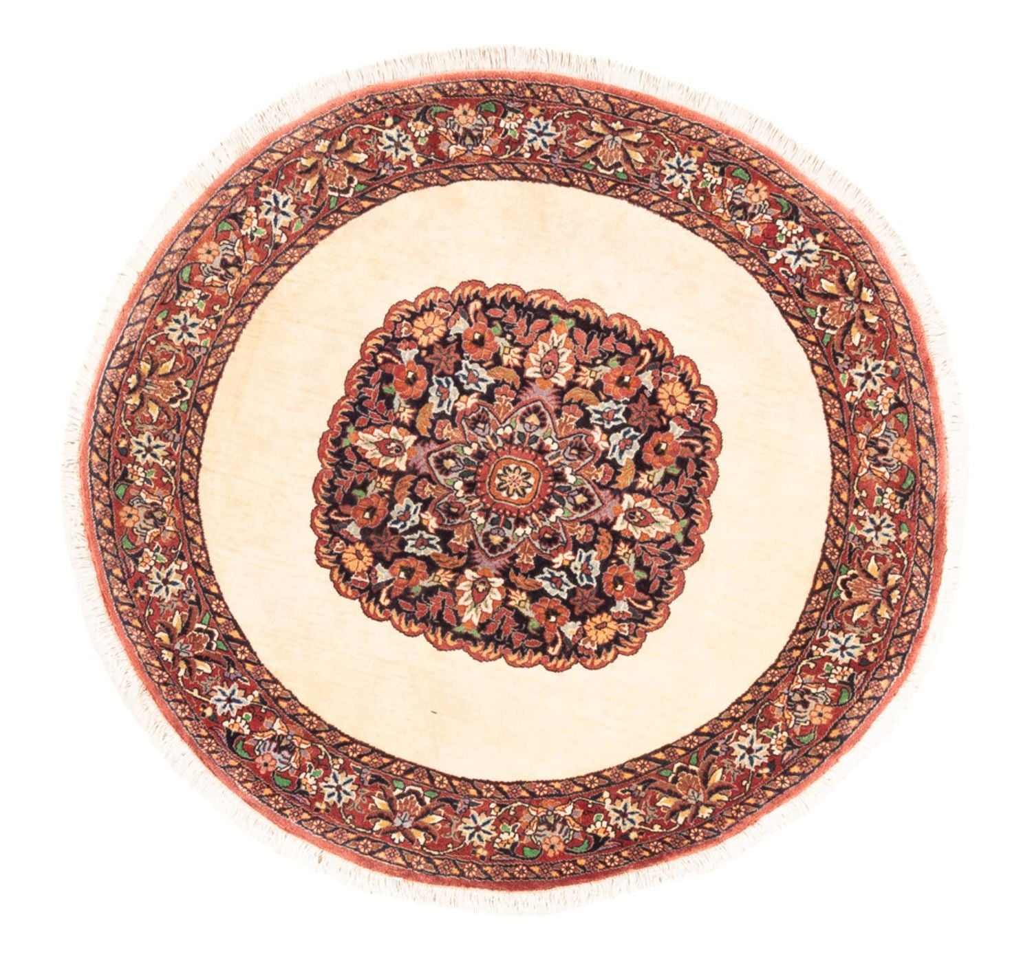 Perserteppich - Bidjar - Royal rund  - 100 x 100 cm - creme