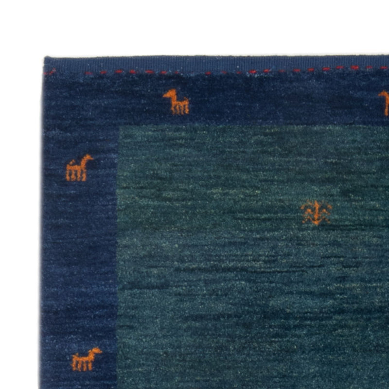 Gabbeh Teppich - Perser - 139 x 100 cm - petrolblau