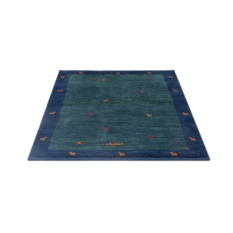 Gabbeh Teppich - Perser - 139 x 100 cm - petrolblau