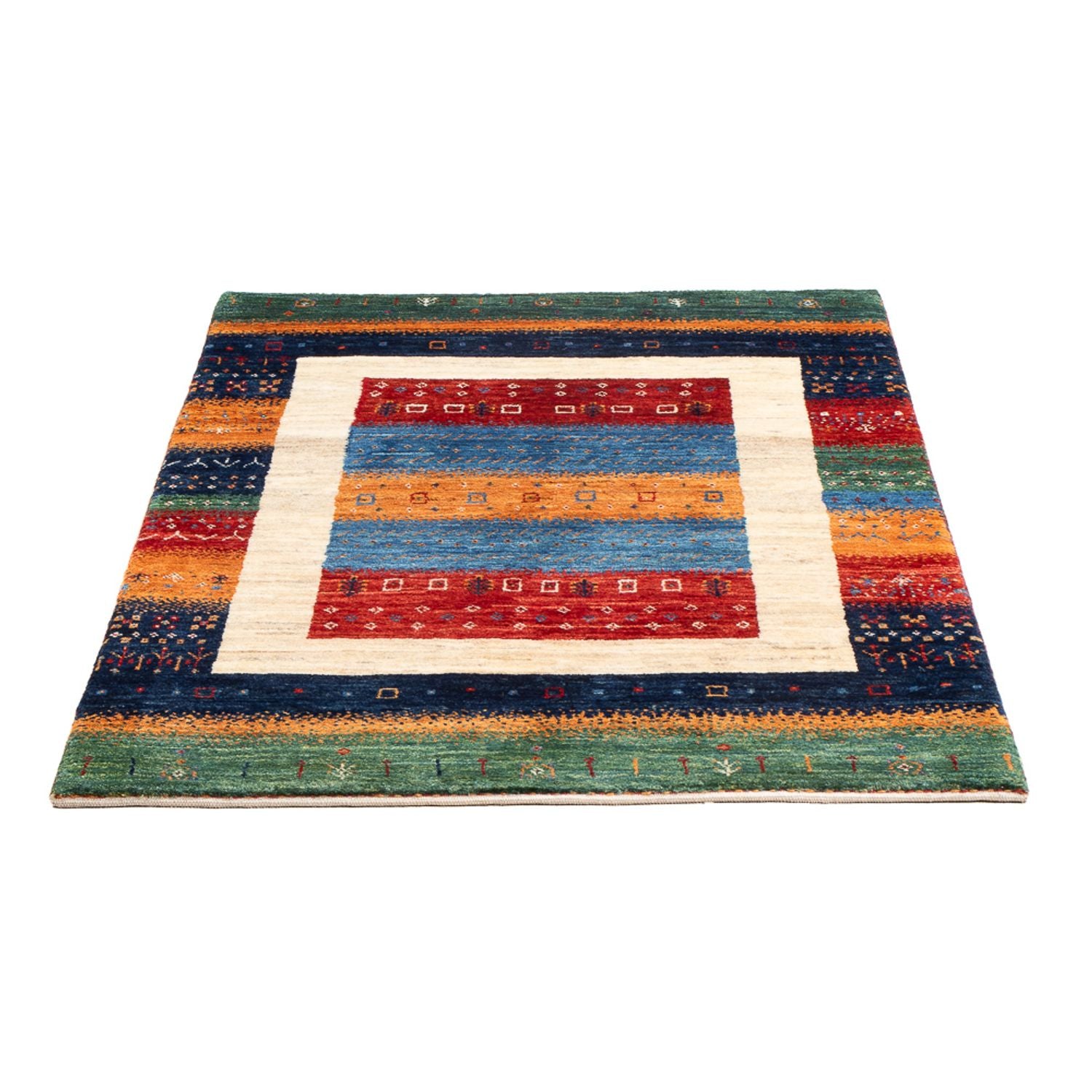 Gabbeh Teppich - Loribaft Perser - 138 x 83 cm - mehrfarbig