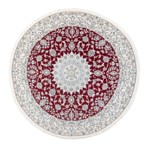Perserteppich - Nain - Premium rund  - 150 x 150 cm - rot