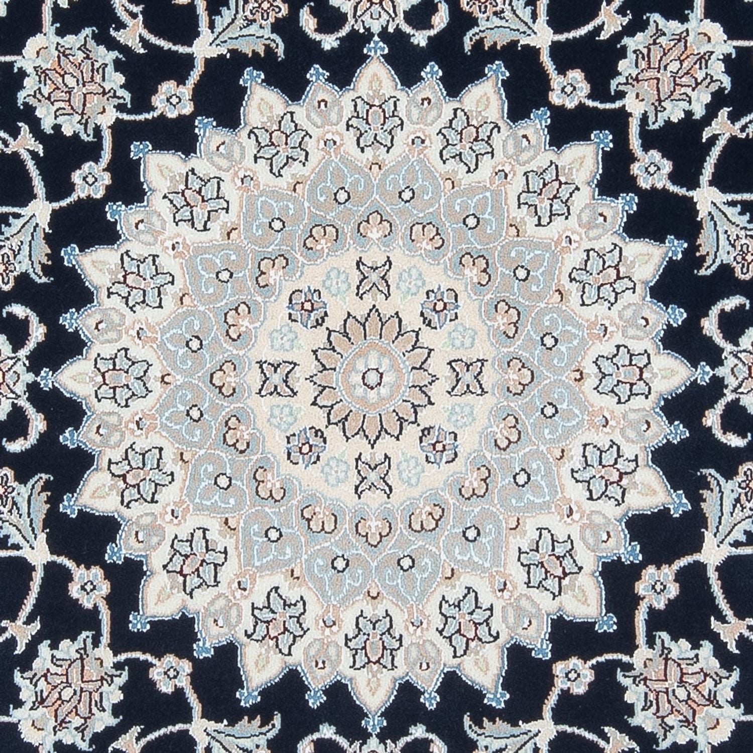 Perserteppich - Nain - Premium rund  - 150 x 150 cm - dunkelblau