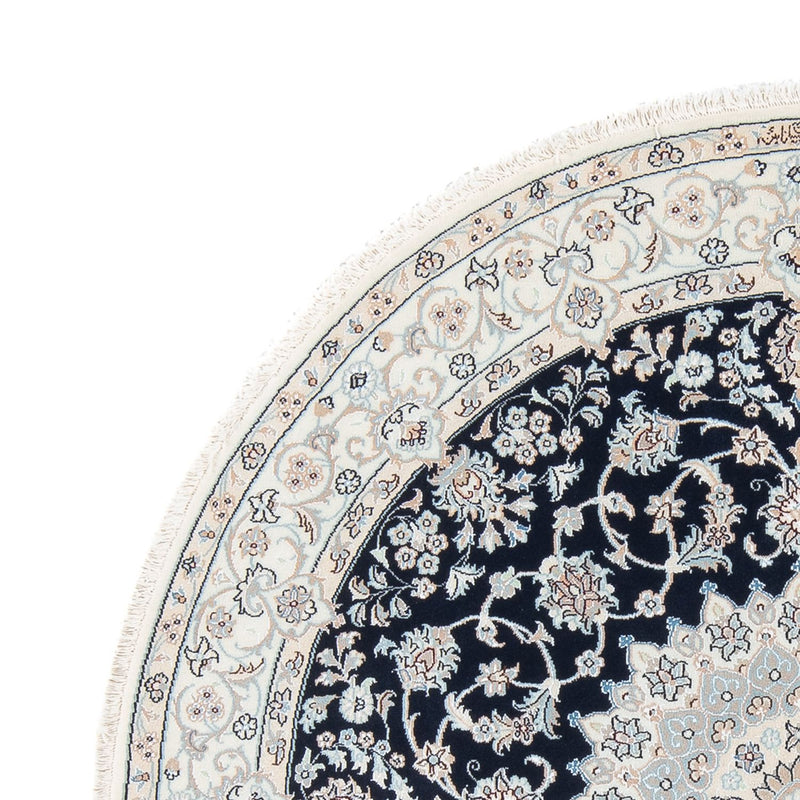 Perserteppich - Nain - Premium rund  - 150 x 150 cm - dunkelblau