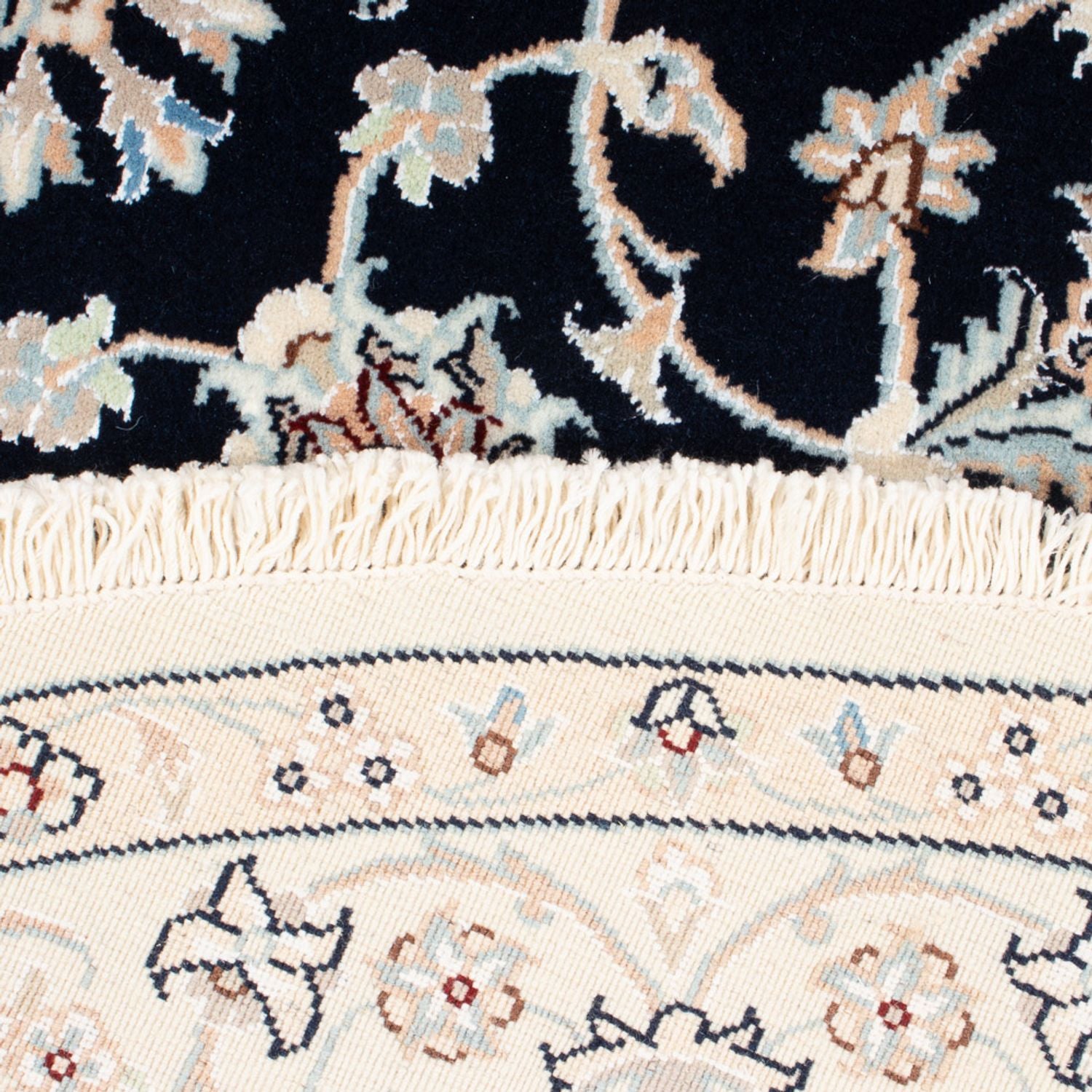 Perserteppich - Nain - Premium rund  - 150 x 150 cm - dunkelblau