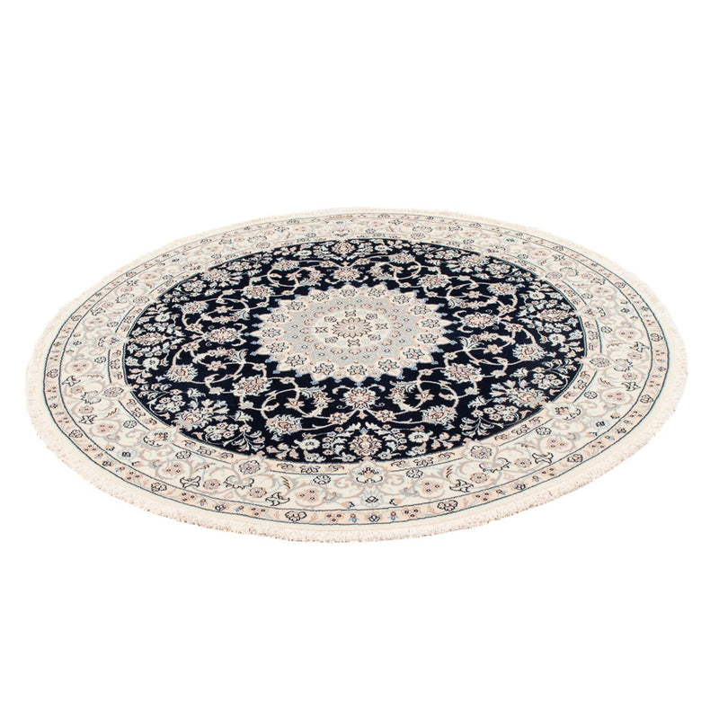 Perserteppich - Nain - Premium rund  - 150 x 150 cm - dunkelblau