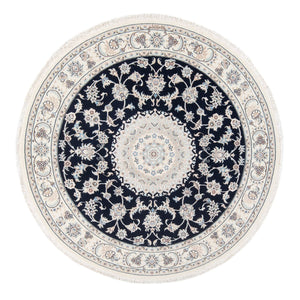Perserteppich - Nain - Premium rund  - 150 x 150 cm - dunkelblau