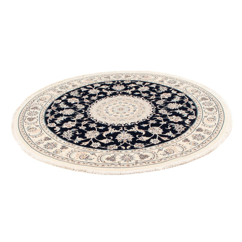 Perserteppich - Nain - Premium rund  - 150 x 150 cm - dunkelblau