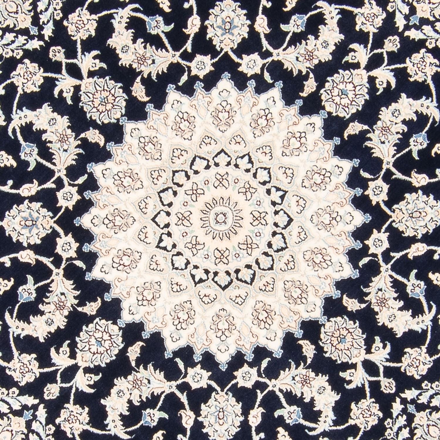 Perserteppich - Nain rund  - 204 x 195 cm - dunkelblau