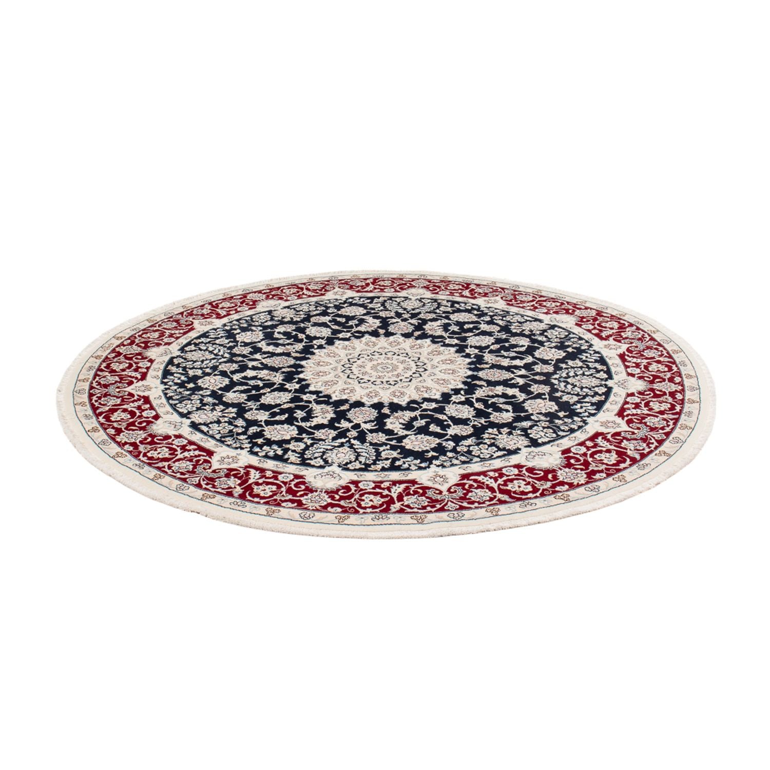 Perserteppich - Nain rund  - 206 x 195 cm - dunkelblau