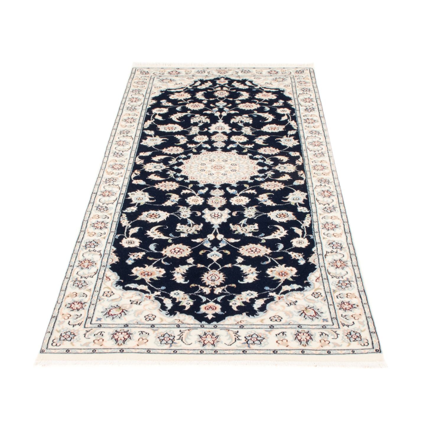 Läufer Perser - Nain - Royal - 204 x 81 cm - dunkelblau
