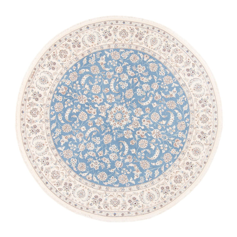 Perserteppich - Nain rund  - 200 x 200 cm - hellblau