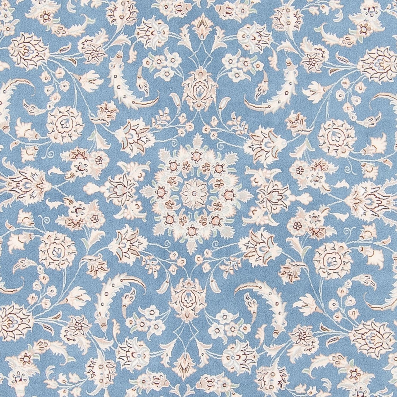 Perserteppich - Nain rund  - 200 x 200 cm - hellblau