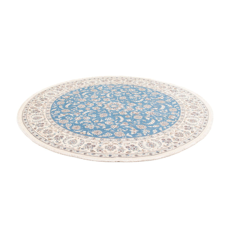 Perserteppich - Nain rund  - 200 x 200 cm - hellblau
