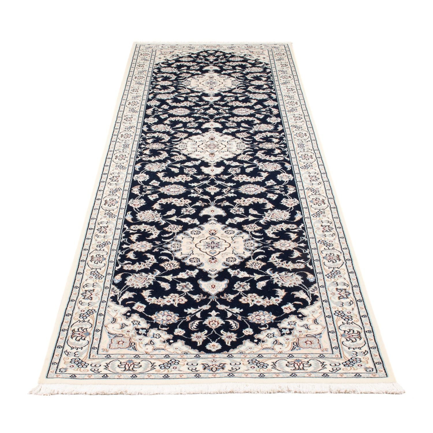 Läufer Perser - Nain - Premium - 300 x 80 cm - dunkelblau