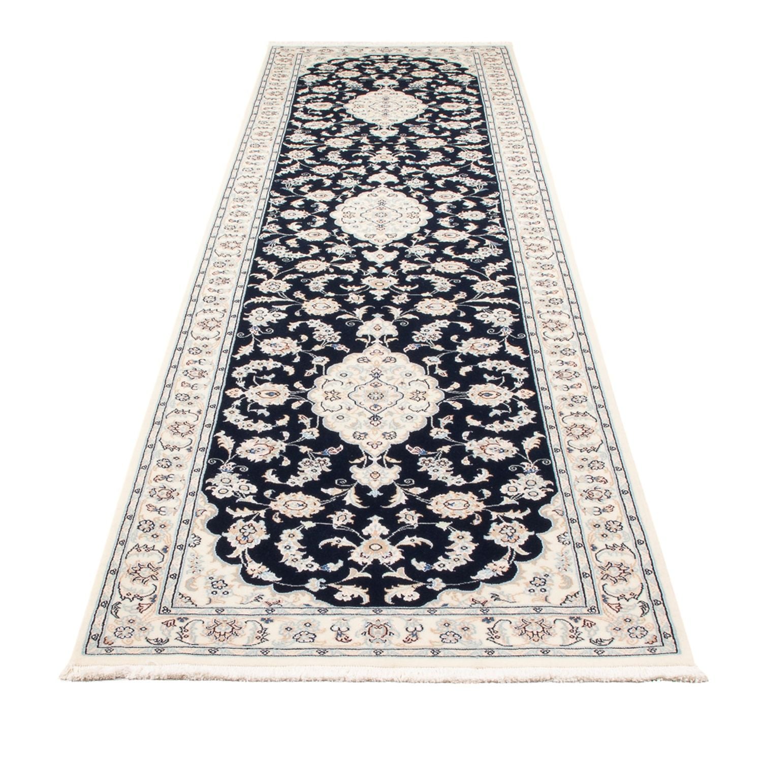 Läufer Perser - Nain - Premium - 344 x 90 cm - dunkelblau