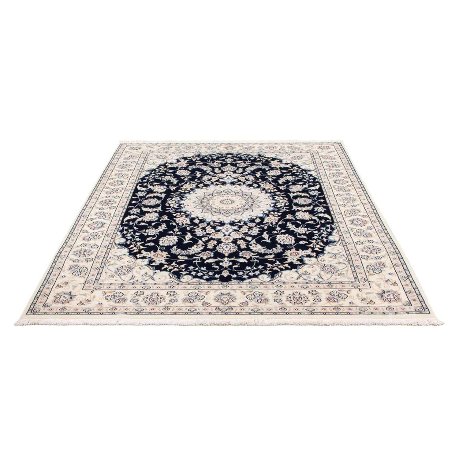 Perserteppich - Nain - Premium - 196 x 148 cm - dunkelblau