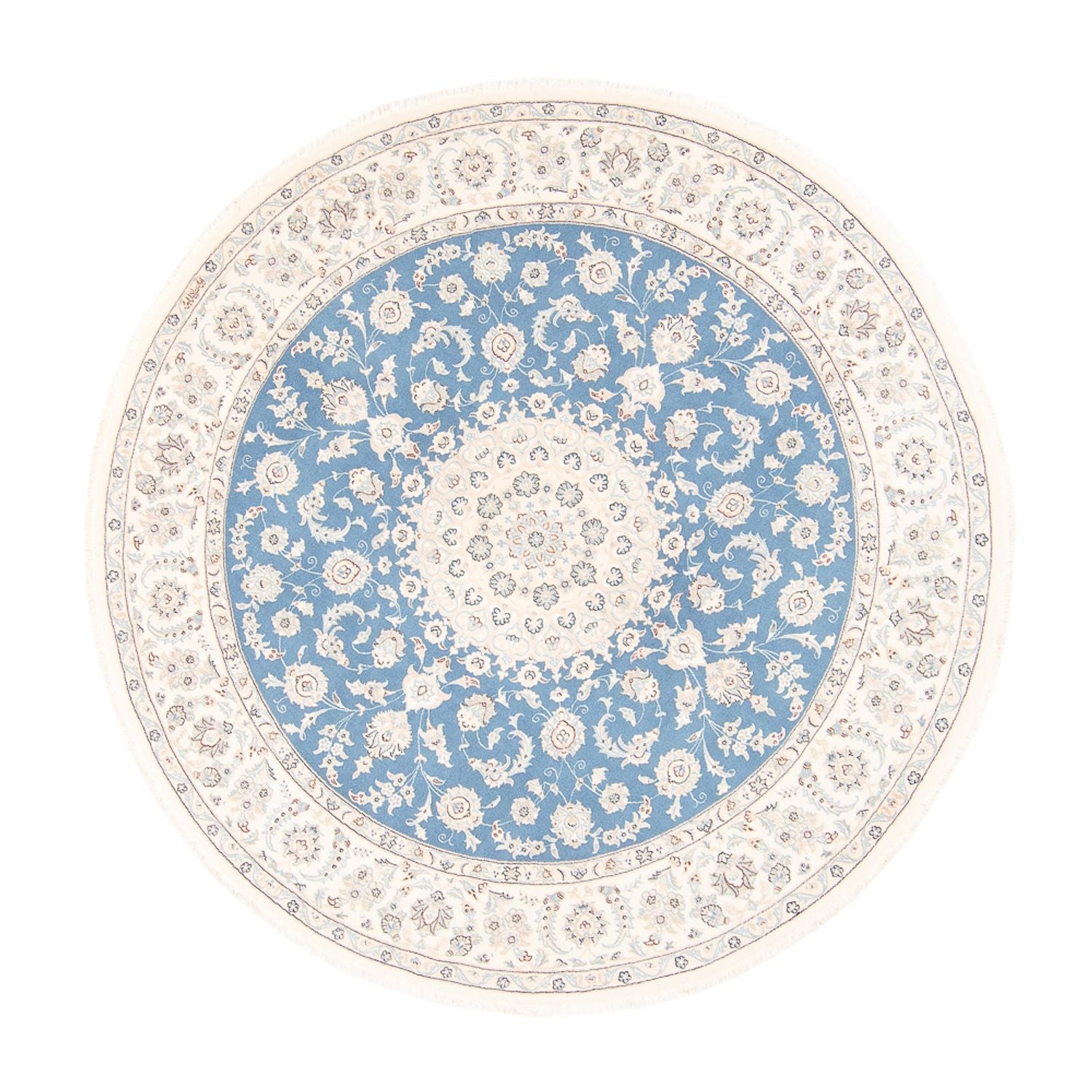 Perserteppich - Nain rund  - 202 x 197 cm - hellblau