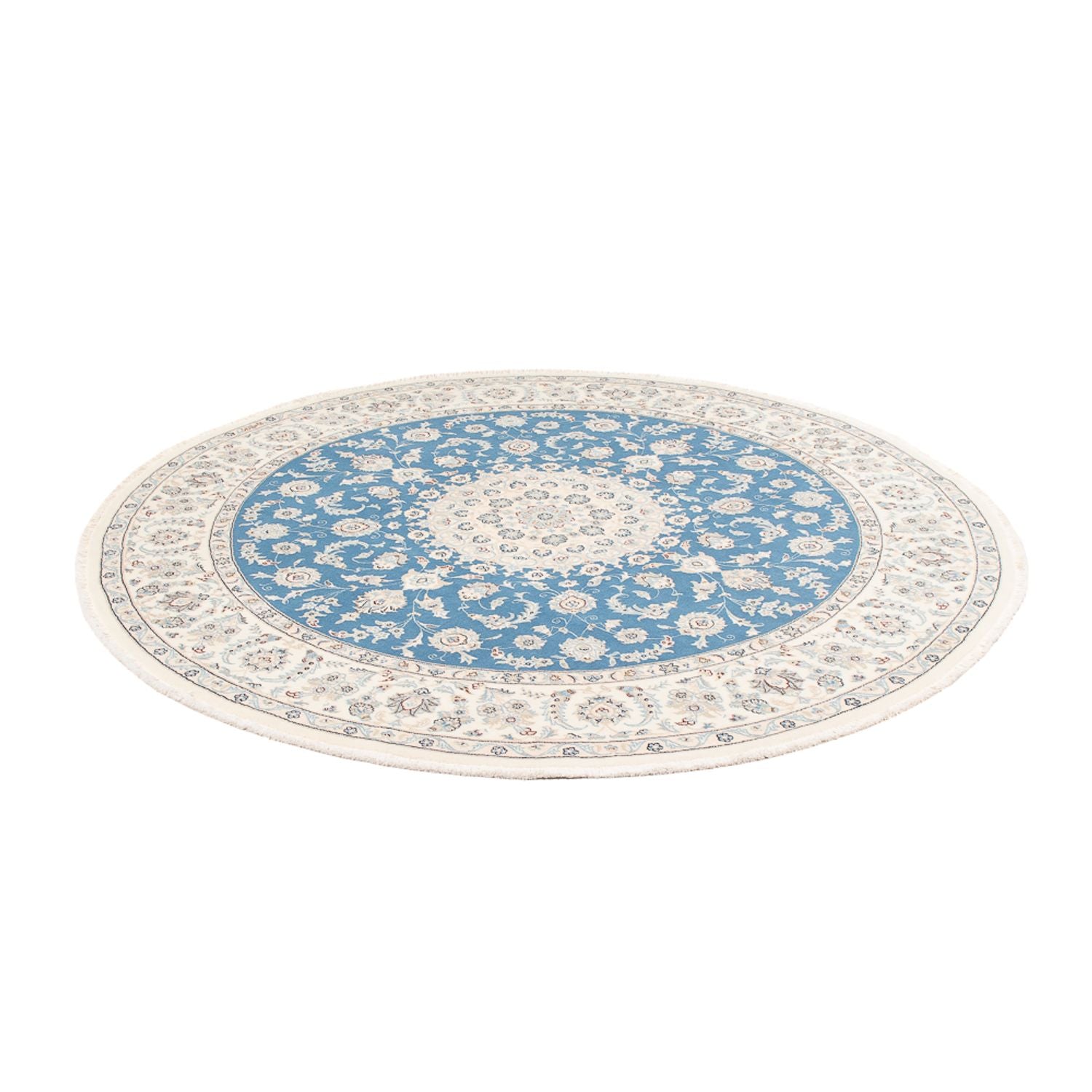 Perserteppich - Nain rund  - 202 x 197 cm - hellblau