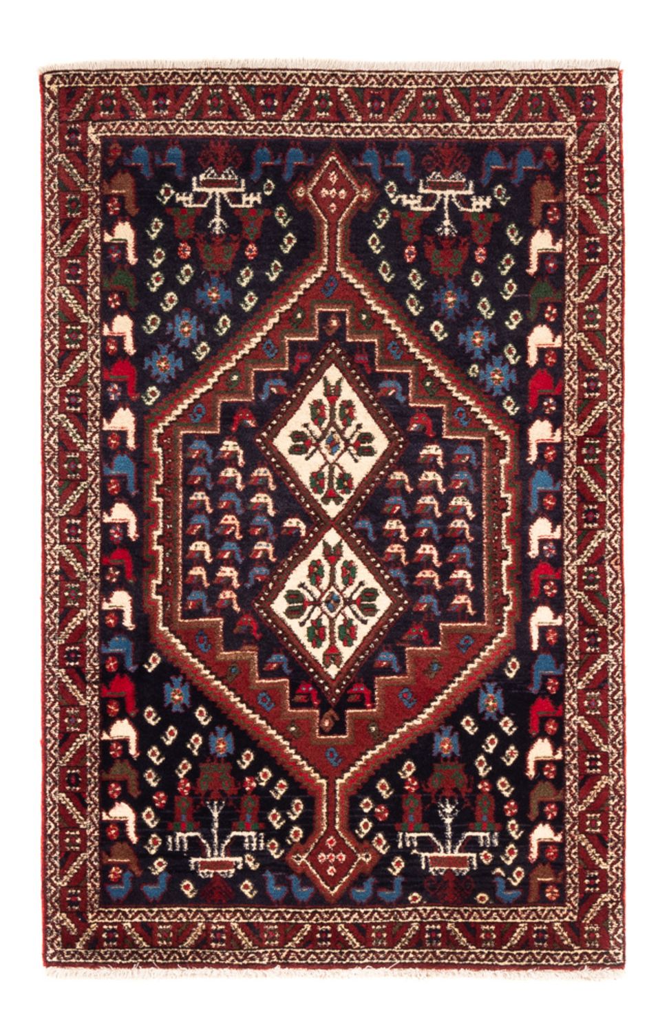 Perserteppich - Nomadic - 150 x 97 cm - dunkelblau