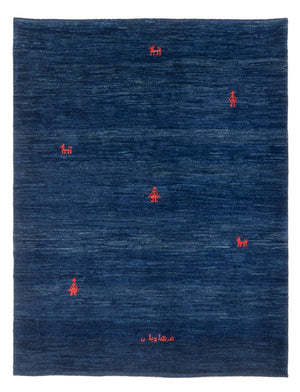 Gabbeh Teppich - Perser - 190 x 150 cm - dunkelblau
