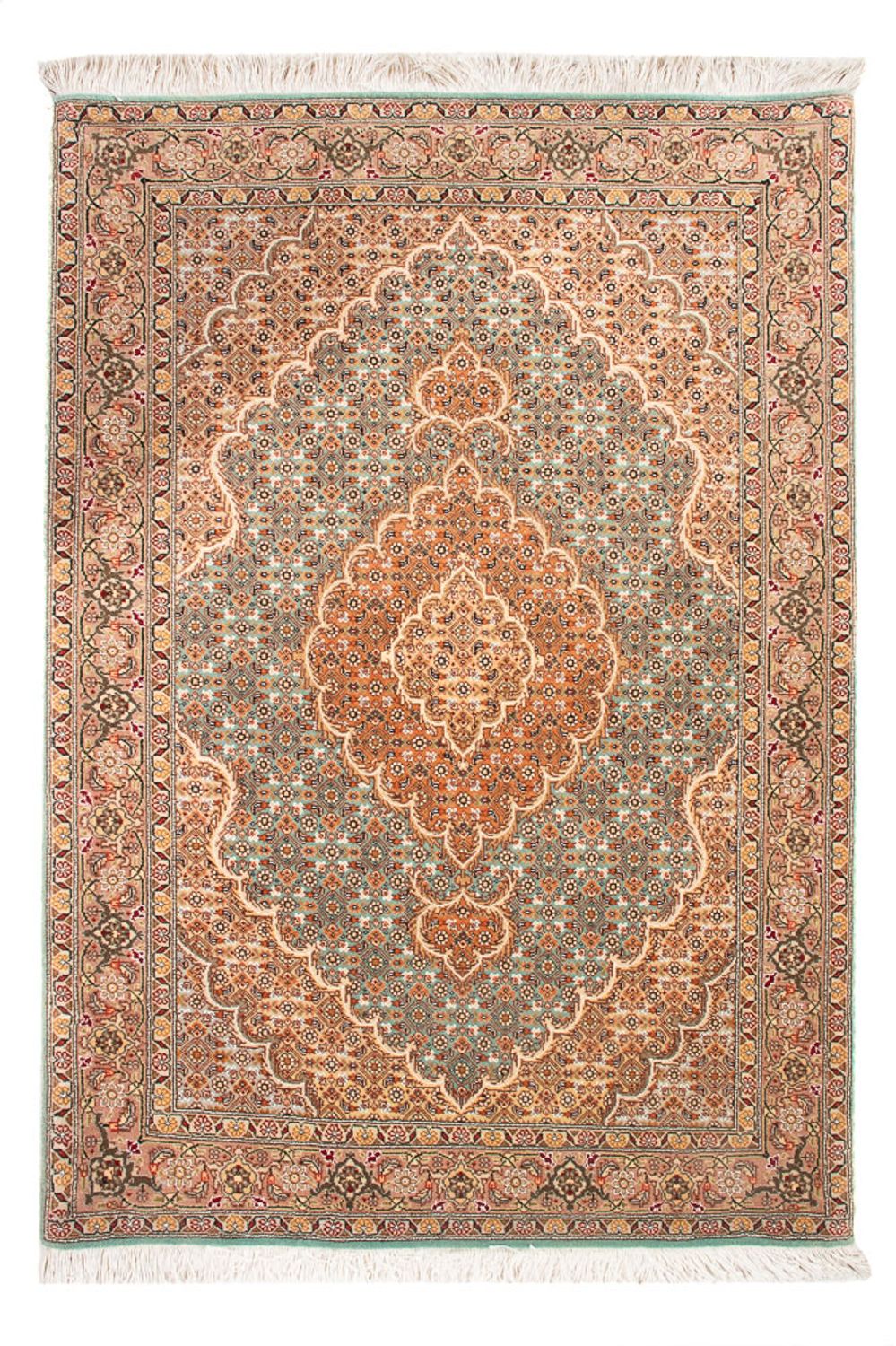 Perserteppich - Täbriz - 118 x 82 cm - petrolblau