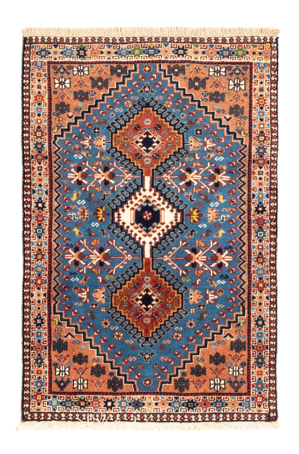 Perserteppich - Nomadic - 122 x 83 cm - blau