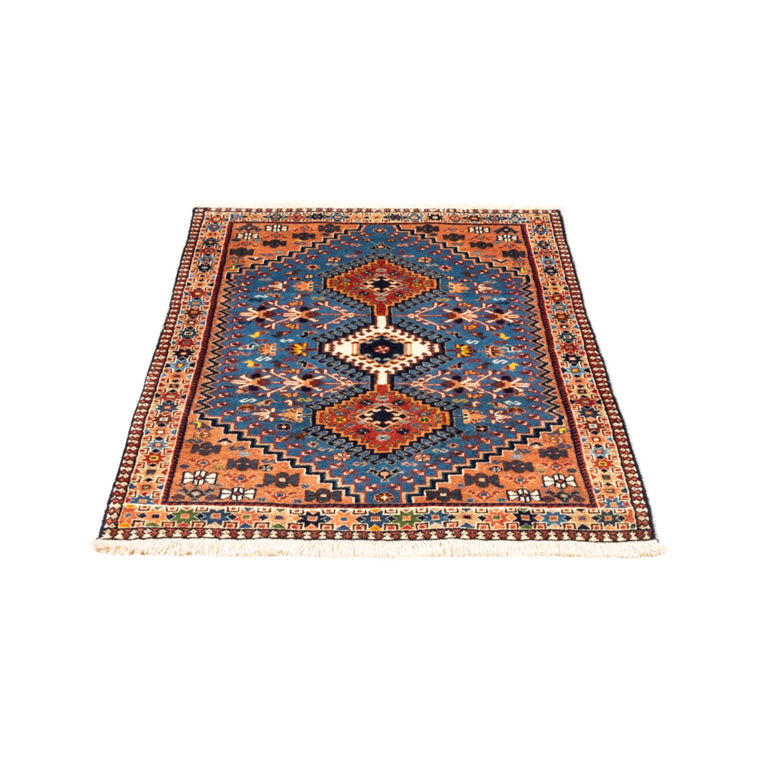 Perserteppich - Nomadic - 122 x 83 cm - blau
