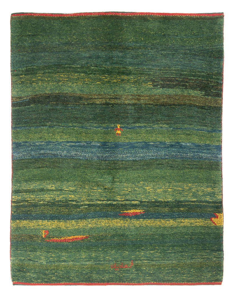 Gabbeh Teppich - Perser - 183 x 146 cm - minzgrün