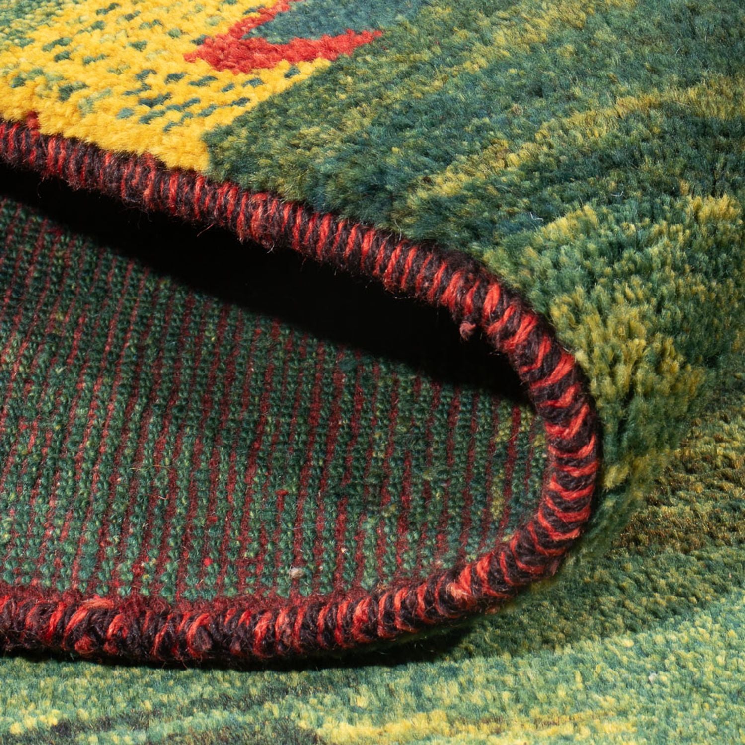 Gabbeh Teppich - Perser - 183 x 146 cm - minzgrün