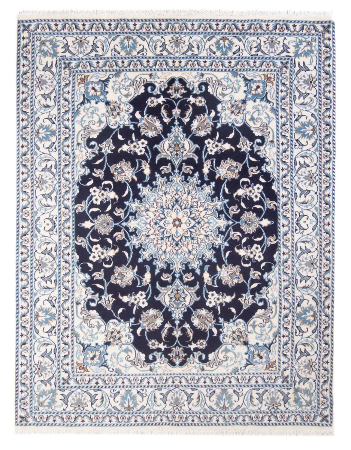 Perserteppich - Nain - Royal - 197 x 146 cm - dunkelblau
