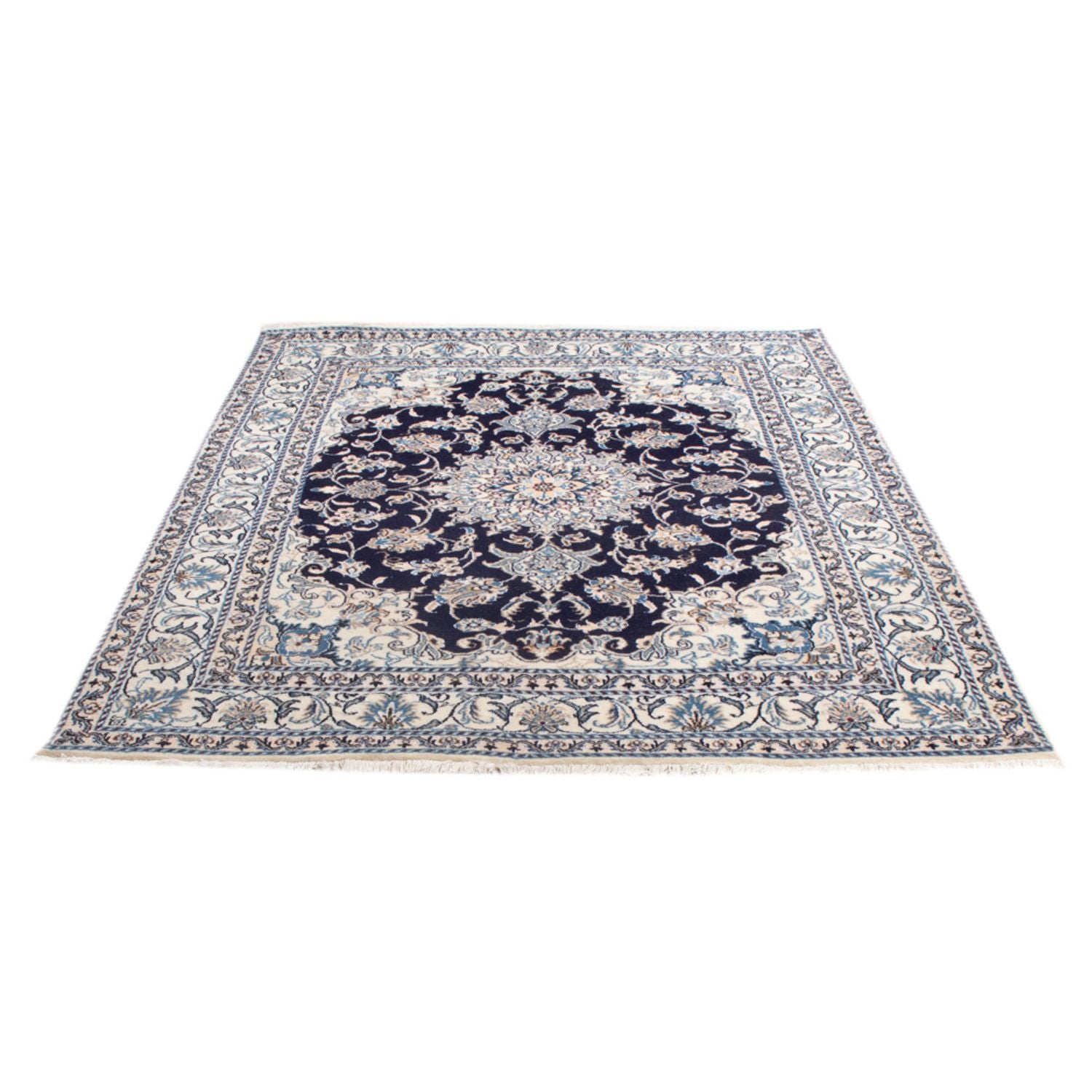 Perserteppich - Nain - Royal - 201 x 145 cm - dunkelblau