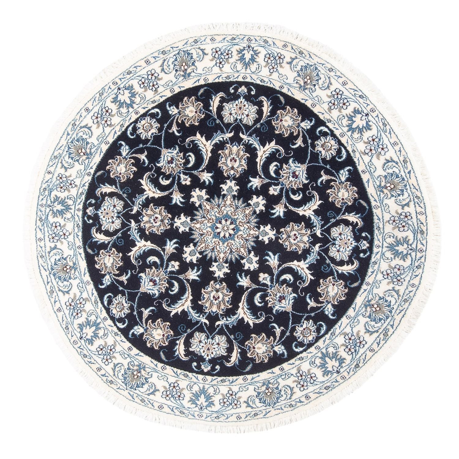 Perserteppich - Nain rund  - 150 x 150 cm - dunkelblau