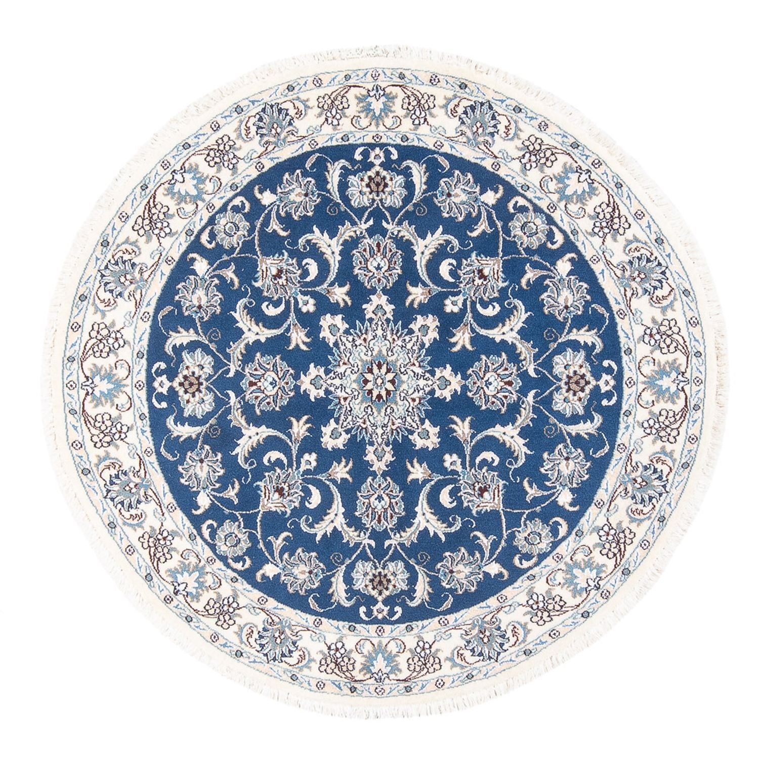 Perserteppich - Nain rund  - 150 x 150 cm - blau