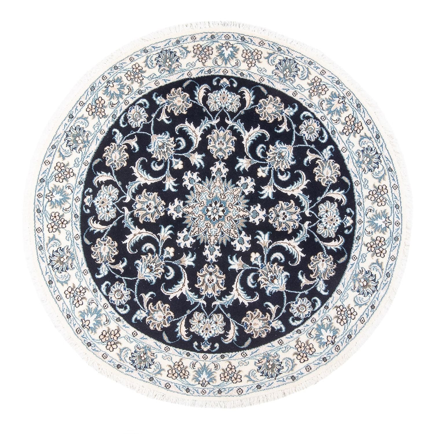 Perserteppich - Nain rund  - 150 x 150 cm - dunkelblau