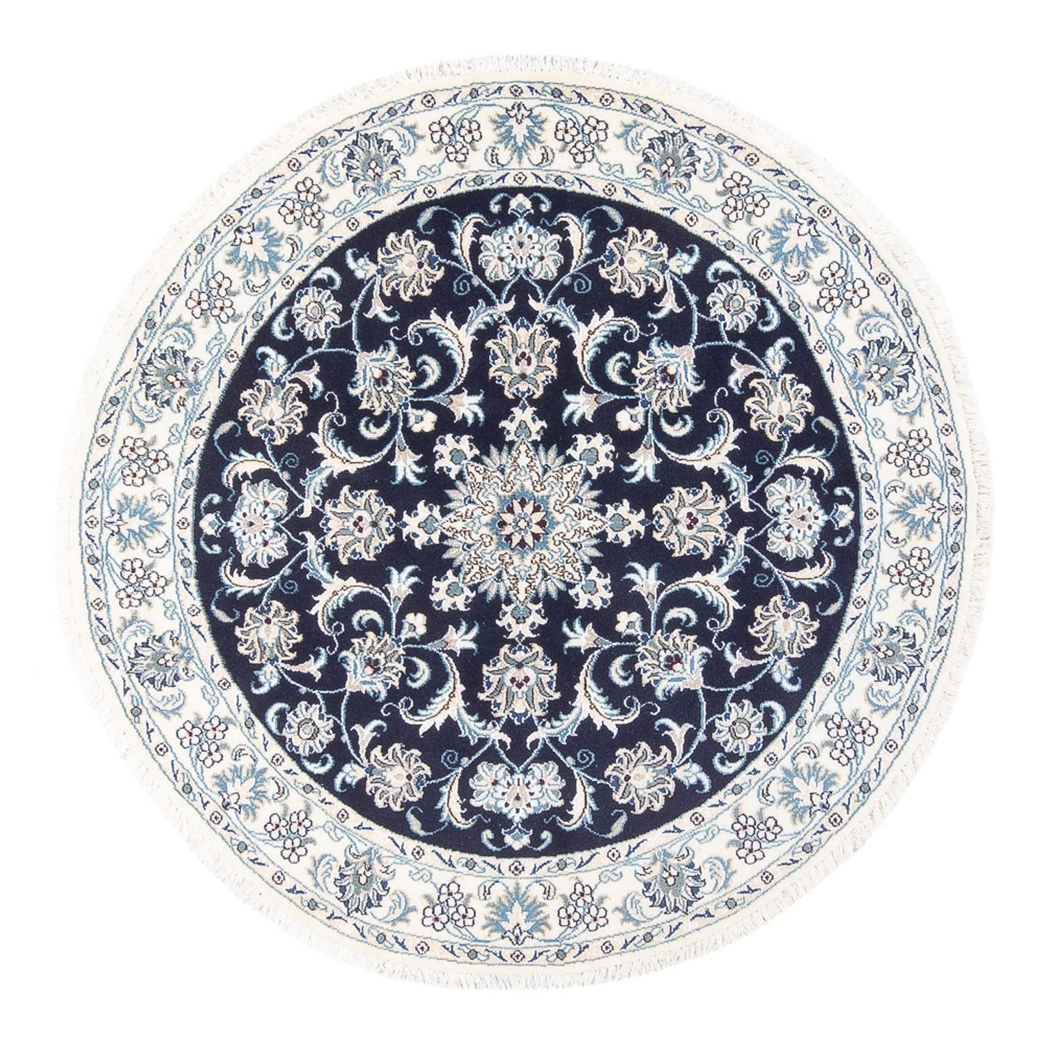 Perserteppich - Nain rund  - 150 x 150 cm - dunkelblau