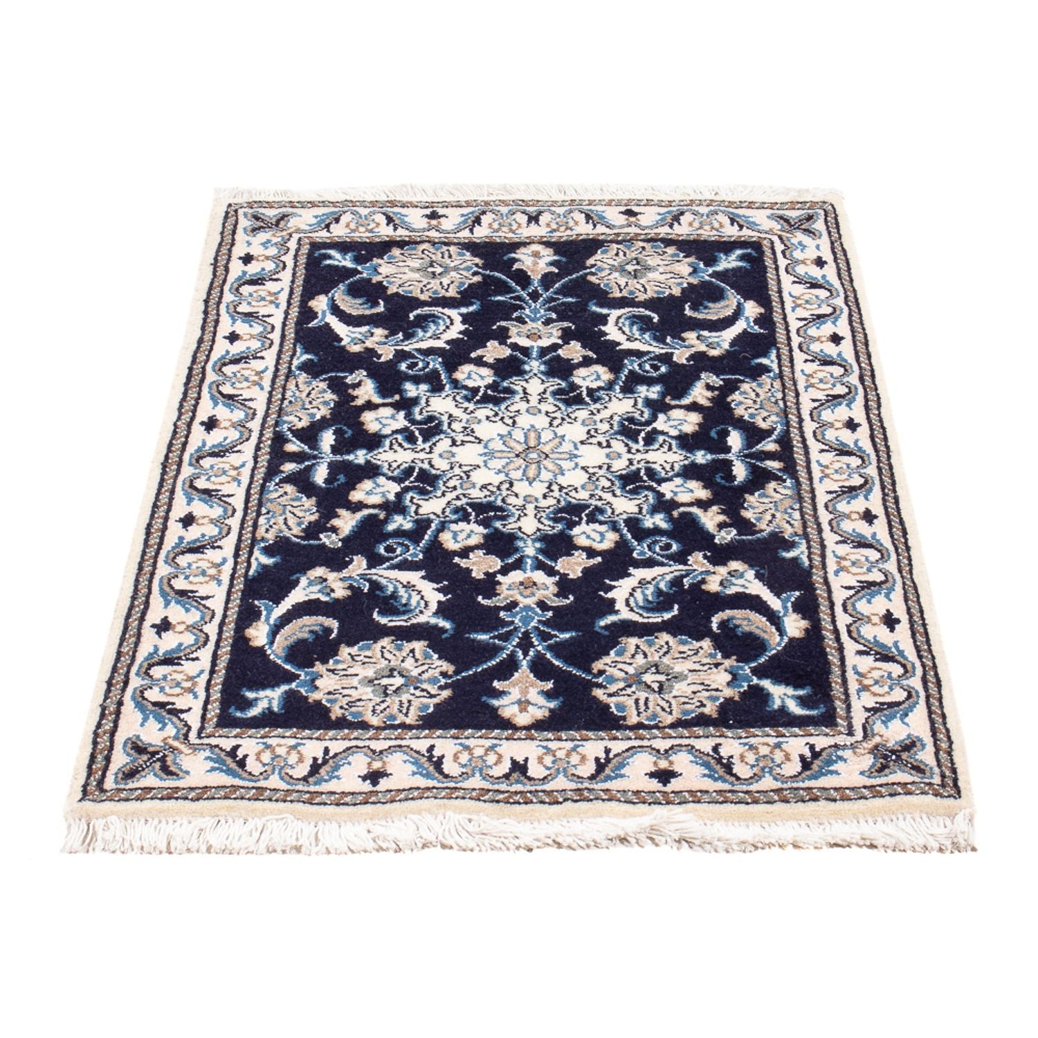 Perserteppich - Nain - Royal - 90 x 60 cm - dunkelblau