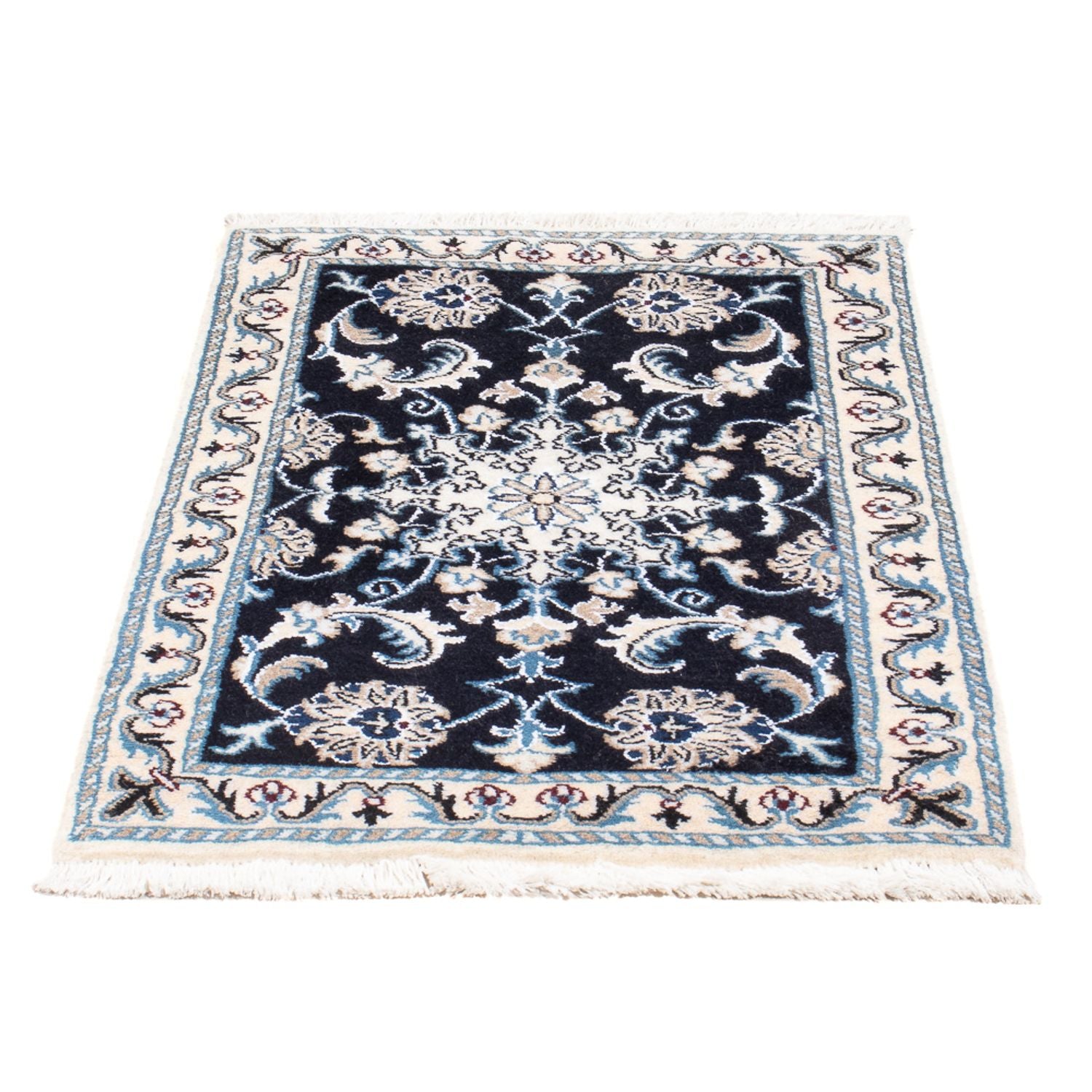 Perserteppich - Nain - Royal - 90 x 60 cm - dunkelblau