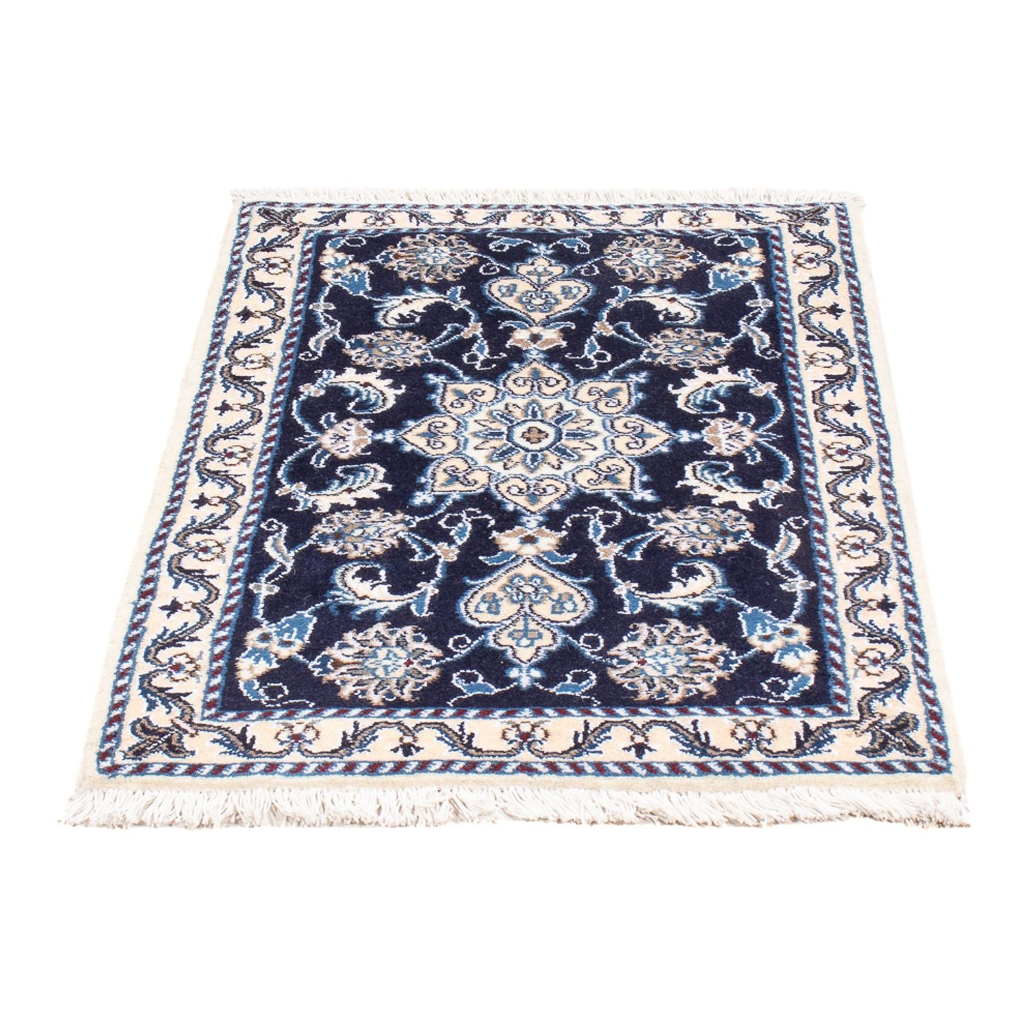 Perserteppich - Nain - Royal - 90 x 60 cm - dunkelblau