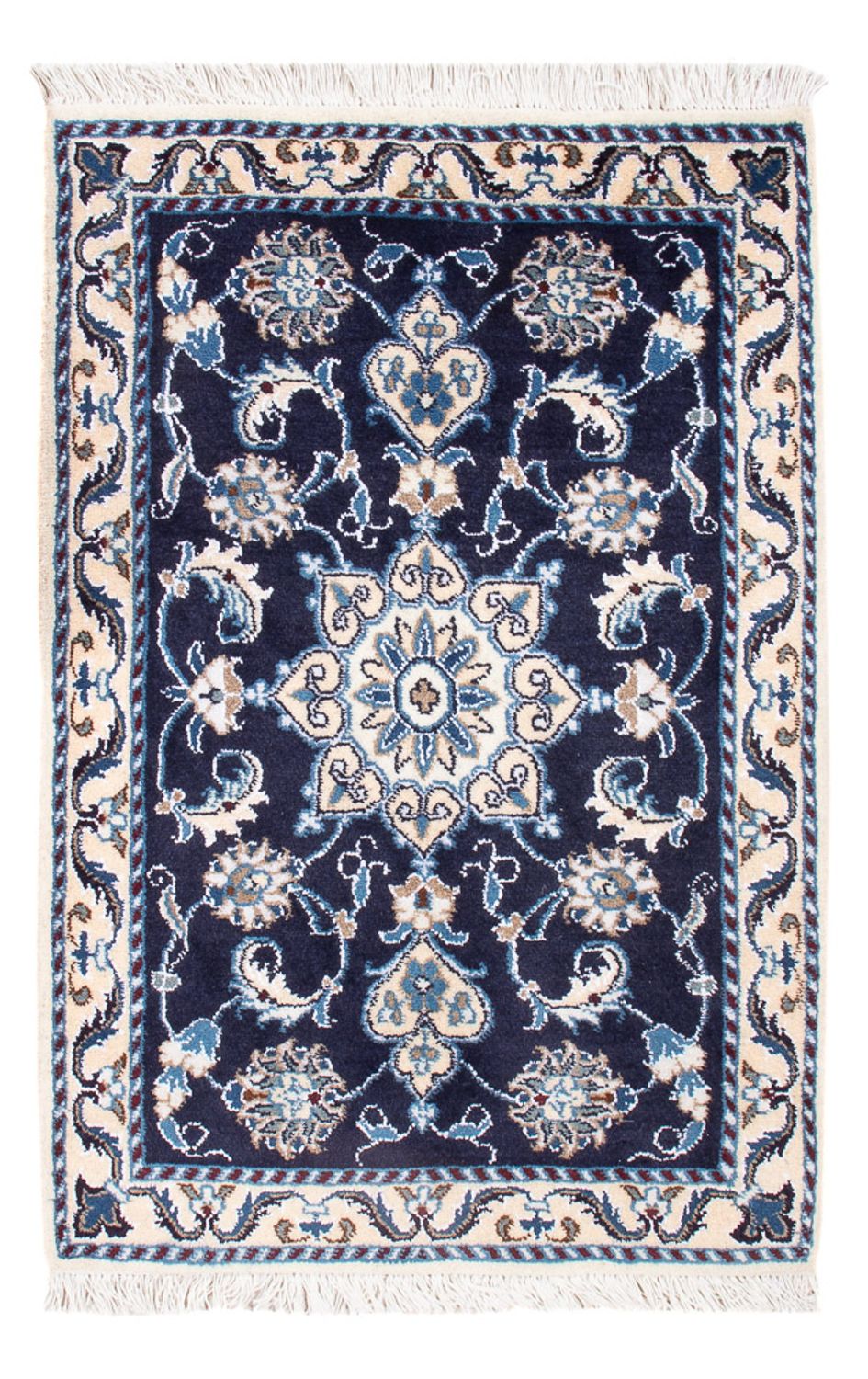 Perserteppich - Nain - Royal - 90 x 60 cm - dunkelblau