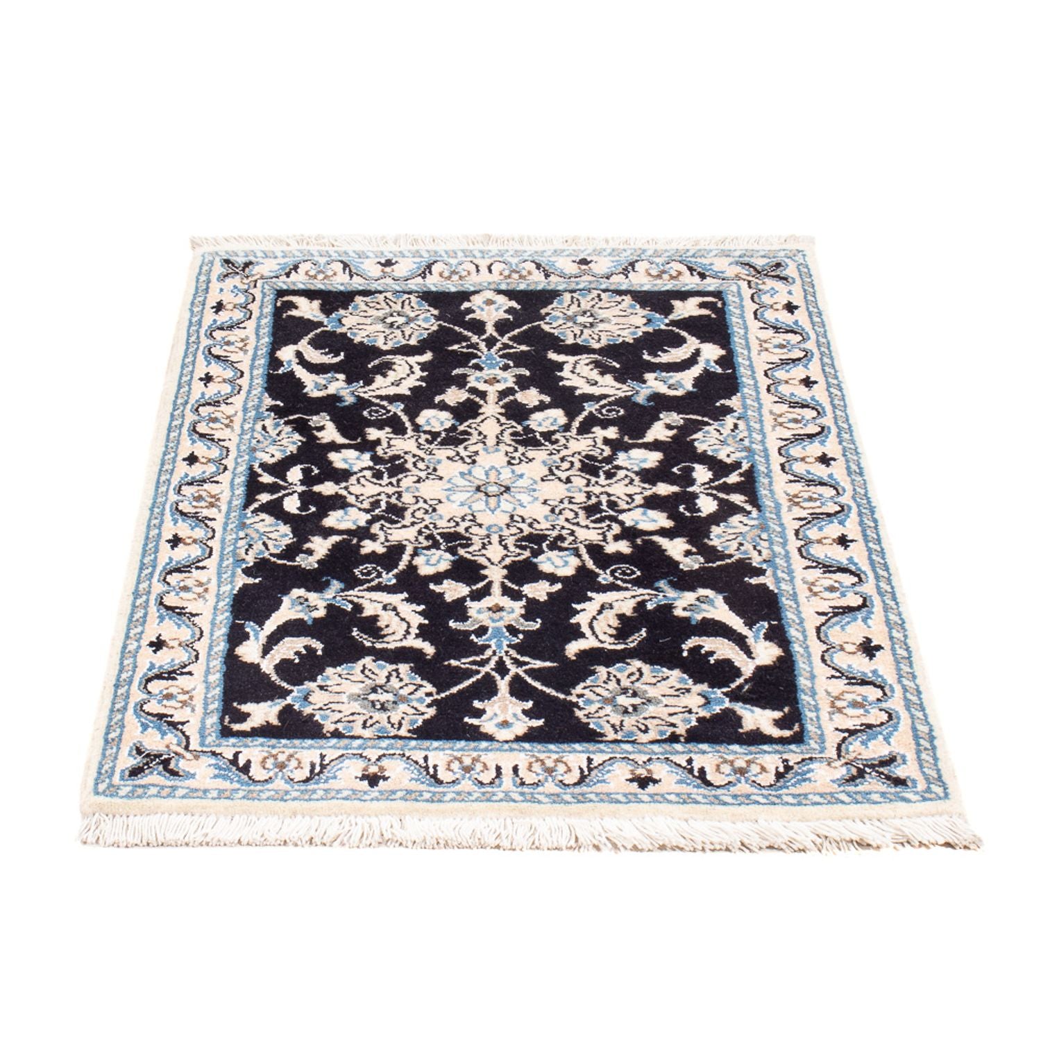 Perserteppich - Nain - Royal - 90 x 60 cm - dunkelblau
