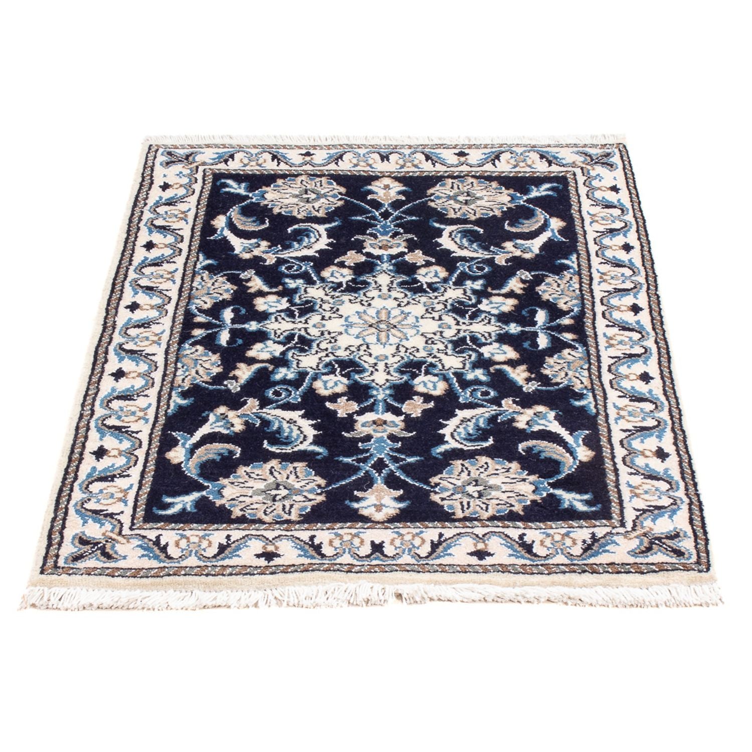 Perserteppich - Nain - Royal - 90 x 60 cm - dunkelblau